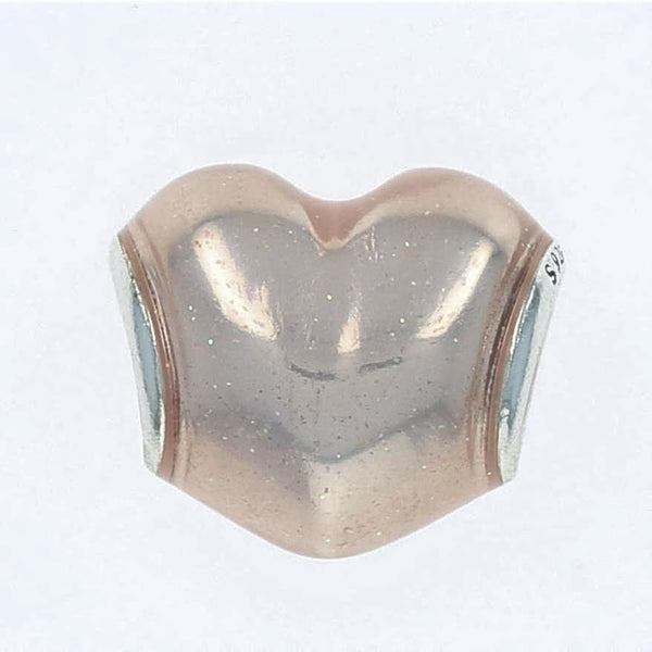 Pandora Glittering Heart Charm 791886EN113 - Pink Glitter - View 1
