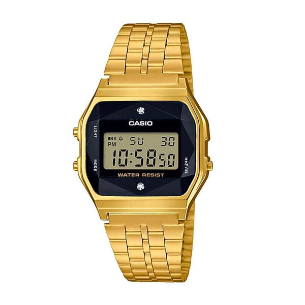 Casio A159WGED-1DF Diamond-Encrusted Gold Digital Watch - View 1