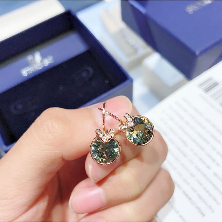 Swarovski Globe Earrings 5276285 - Rose Gold & Dark Crystal - View 3