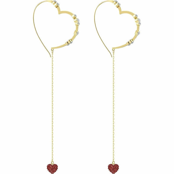 Swarovski Stainless Steel Crystal Heart Dangle Earrings 5455568 - View 1