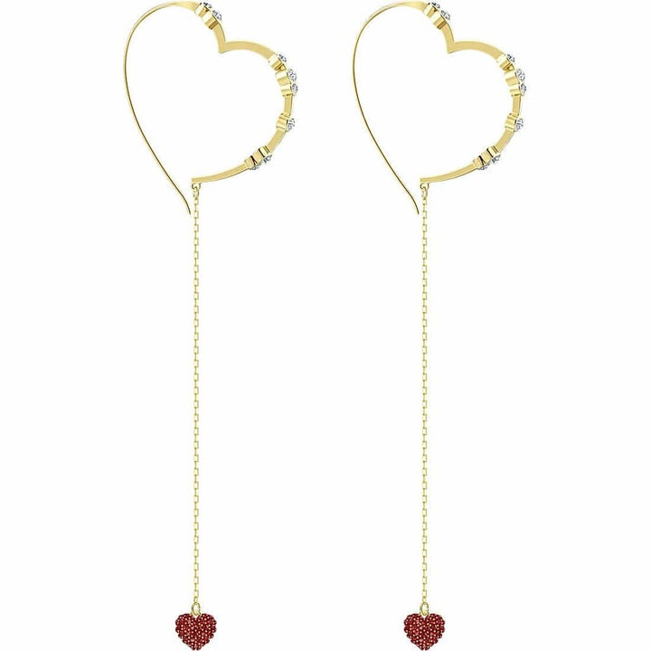 Swarovski Stainless Steel Crystal Heart Dangle Earrings 5455568 - View 1