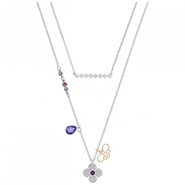 Swarovski Glowing Clover 5273297 Purple Crystal Necklace - View 1