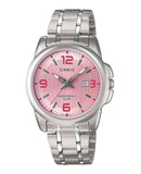 Casio Ladies' LTP-1314D-5AVDF Silver & Pink Dress Watch