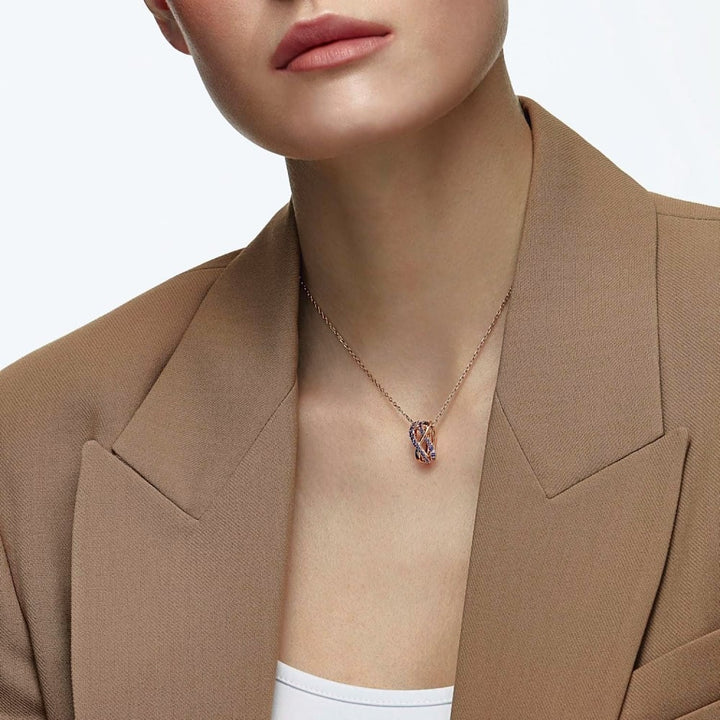 Swarovski Twist Pendant: Purple & Rose Gold Elegance, Style 5563907 - View 4