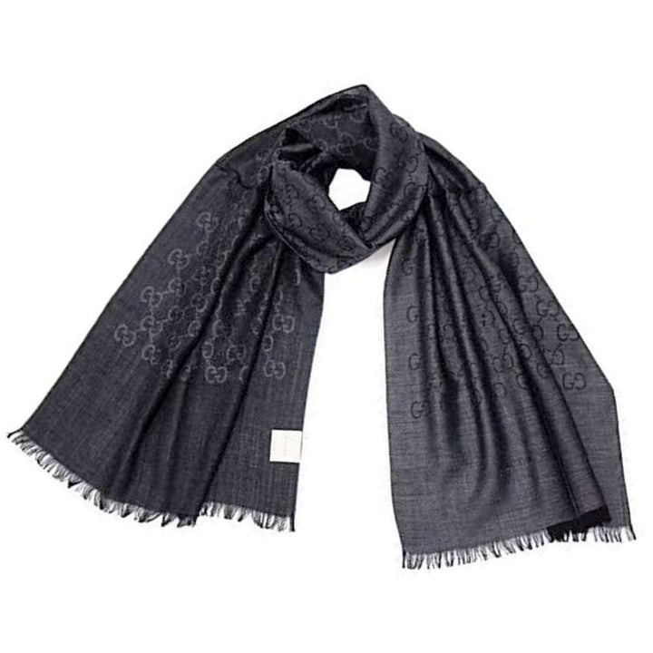 Gucci Anthracite Wool-Silk Scarf 165904-3G646-1100 - View 1