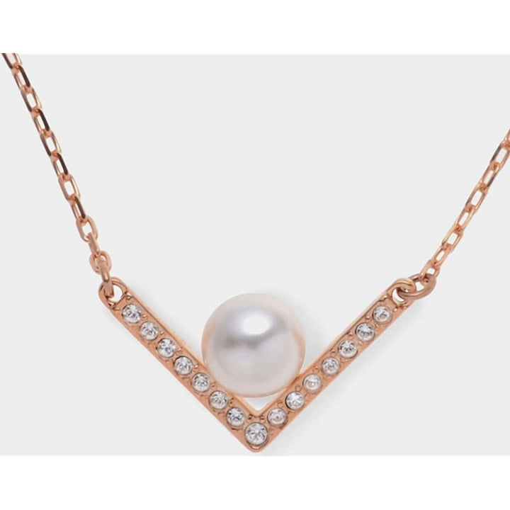 Swarovski Edify Pearl & Crystal Necklace - Rose Gold, 5186847 - View 2