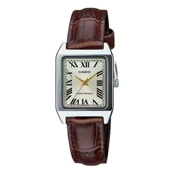 Casio LTP-V007L-9BUDF Timeless Brown Leather Analog Watch - View 1