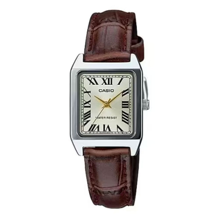 Casio LTP-V007L-9BUDF Timeless Brown Leather Analog Watch - View 1