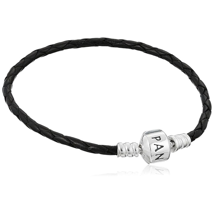 Pandora Moments Black Leather Bracelet 590705CBK-S2 - View 2