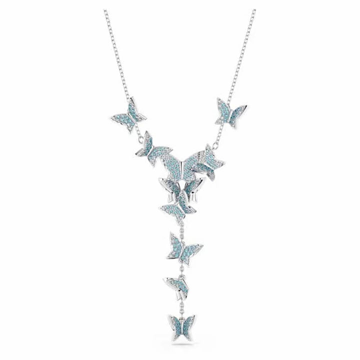 Swarovski Lilia Butterfly Y Necklace, Blue, 5662179 - View 1