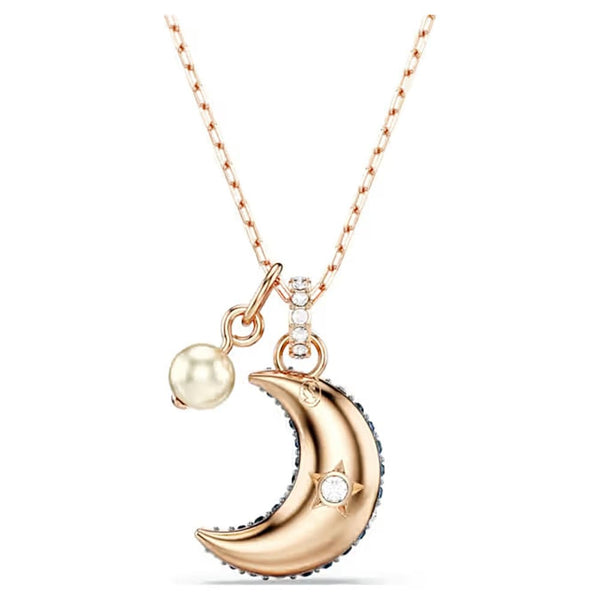 Swarovski Sublima Moon Pendant: Rose Gold & Crystal Pearl 5671585 - View 1