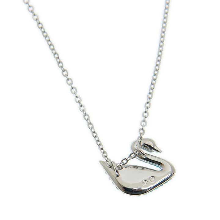 Swarovski Iconic Swan Necklace: Blue Crystal, Rhodium Finish - View 3