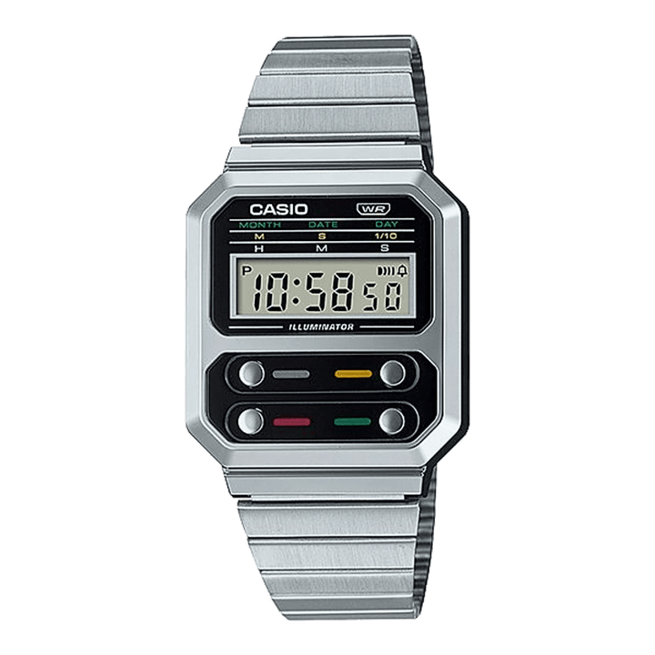 Casio Vintage A100WE-1ADF Silver Digital Watch - View 1