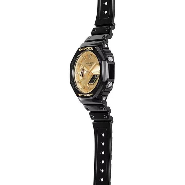 Casio G-Shock GA-2100GB-1AER Black & Gold Digital-Analog Watch - View 4