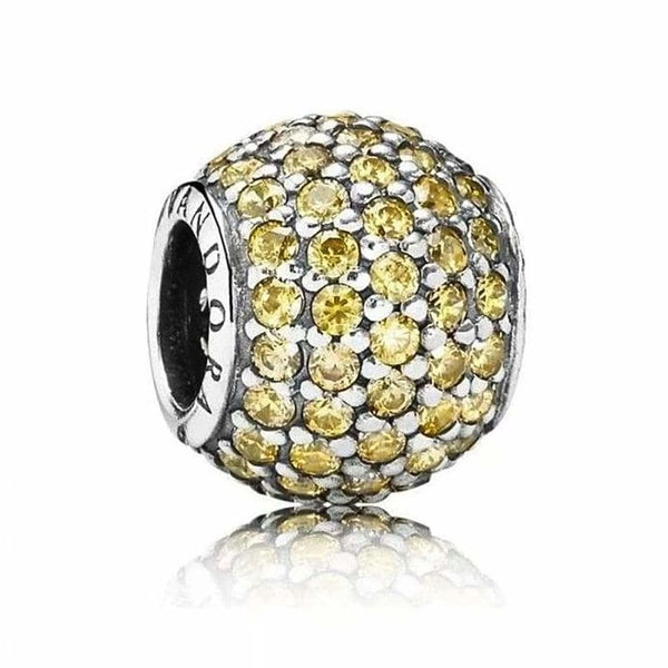 Pandora Golden Pavé Ball Charm 791051FCZ - View 1