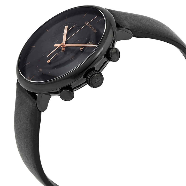 Calvin Klein High Noon K8M274CB Women's Black Leather Watch - View 2