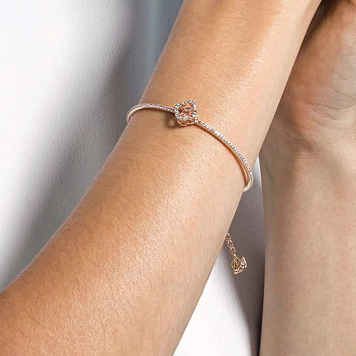 Swarovski Sparkling Dance Clover Bangle, Rose Gold-Tone, 5516476 - View 4