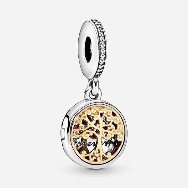 Pandora Family Roots Two-Tone Dangle Charm 791988CZ - View 1