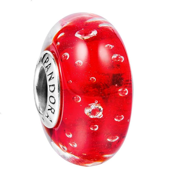 Pandora Red Fizzle Murano Glass Charm 791631CZ - View 1