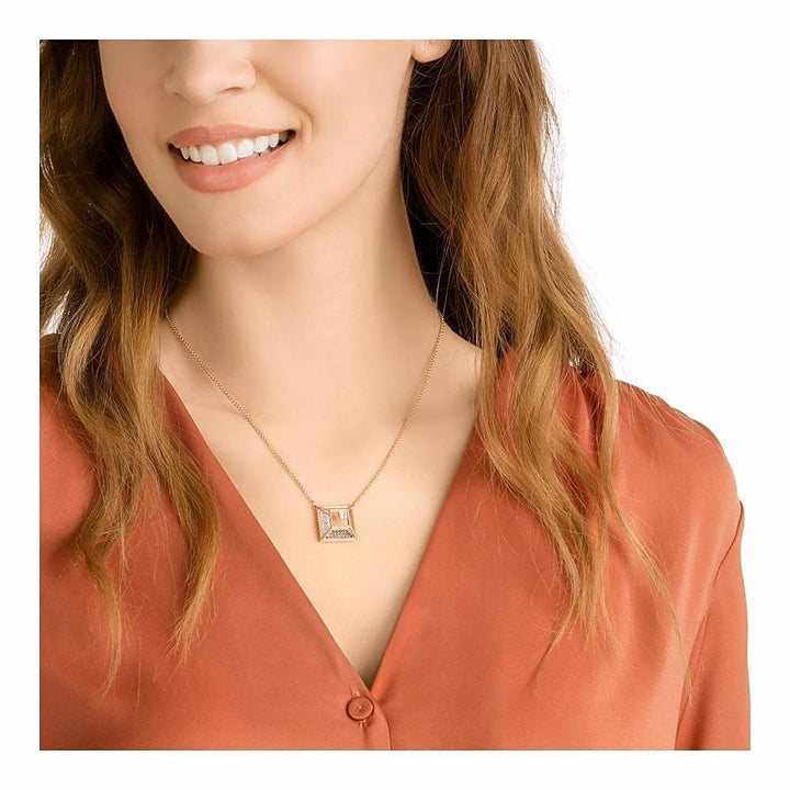 Swarovski Hillock 5351080 Rose Gold Square Crystal Pendant - View 3