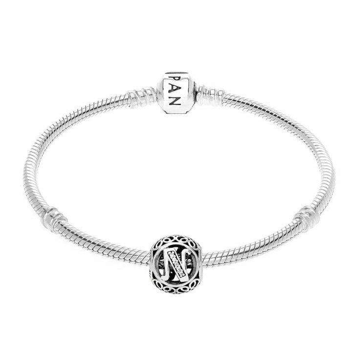 Pandora Vintage Letter N Charm 791858CZ - View 3