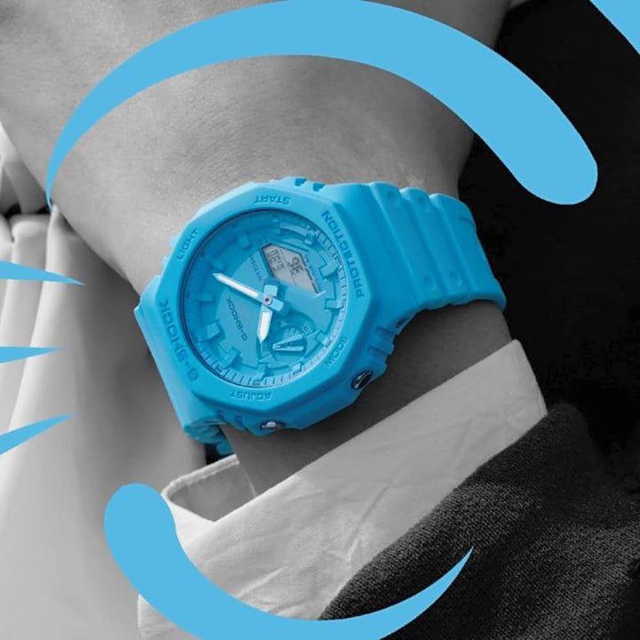 Casio G-Shock GA-2100-2A2ER Tone-on-Tone Blue Timepiece - View 7