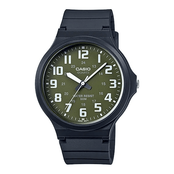 Casio MW240-3BVDF Men's Green Dial Analog Watch - View 1