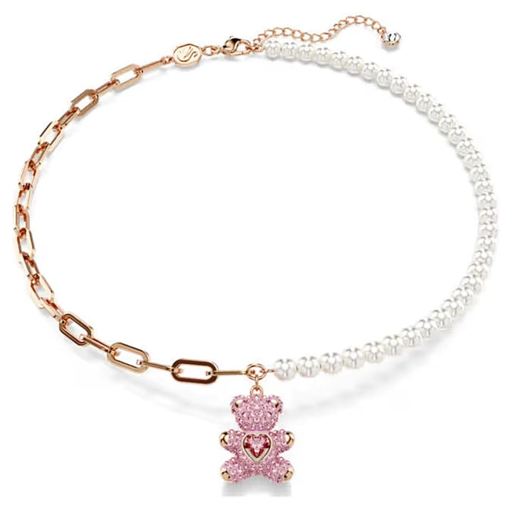 Swarovski Teddy Crystal Pearl Pendant, Rose Gold-Tone - View 1