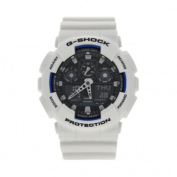 Casio G-Shock GA-100B-7AER Ana-Digi White Watch - View 1