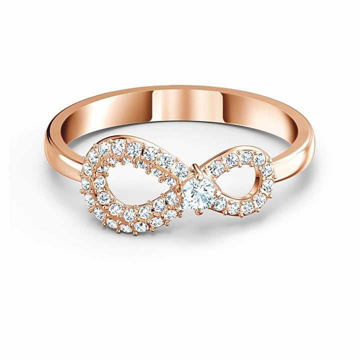 Swarovski Infinity Ring: White & Rose Gold, Size 52 (5535400) - View 1
