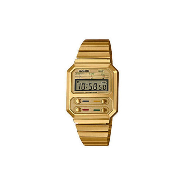 Casio Vintage A100WEG-9AEF Iconic Gold Digital Watch - View 1