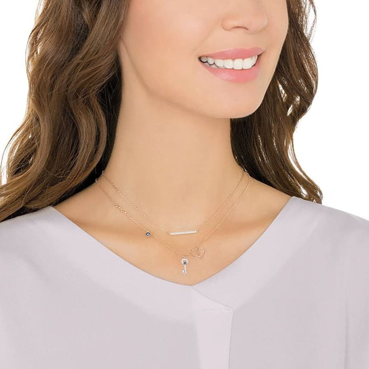 Swarovski Glowing Key Necklace - Captivating Blue - View 4