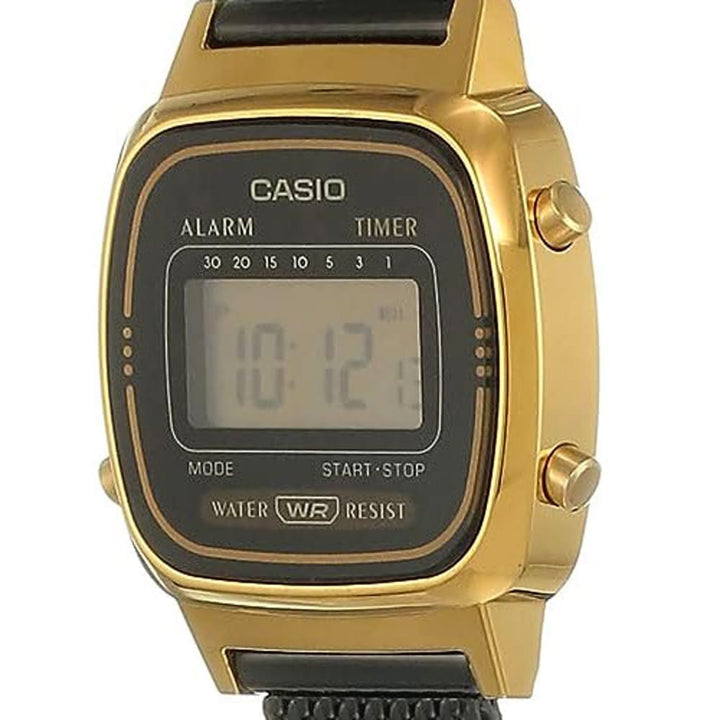 Casio Vintage LA670WEMB-1DF Gold Mesh Digital Watch - View 3