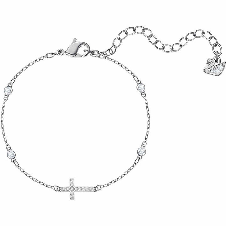 Swarovski Mini Cross Bracelet - Elegant White Crystal Design 5395824 - View 1