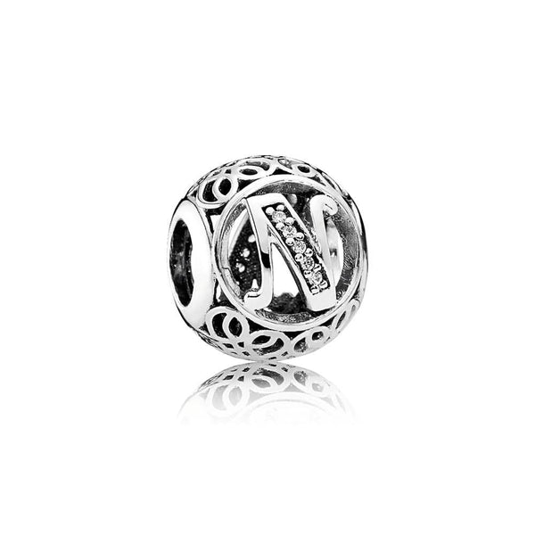 Pandora Vintage Letter N Charm 791858CZ - View 1