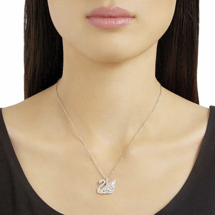 Swarovski Rhodium Plated Iconic Swan Pendant 5296469 - View 3