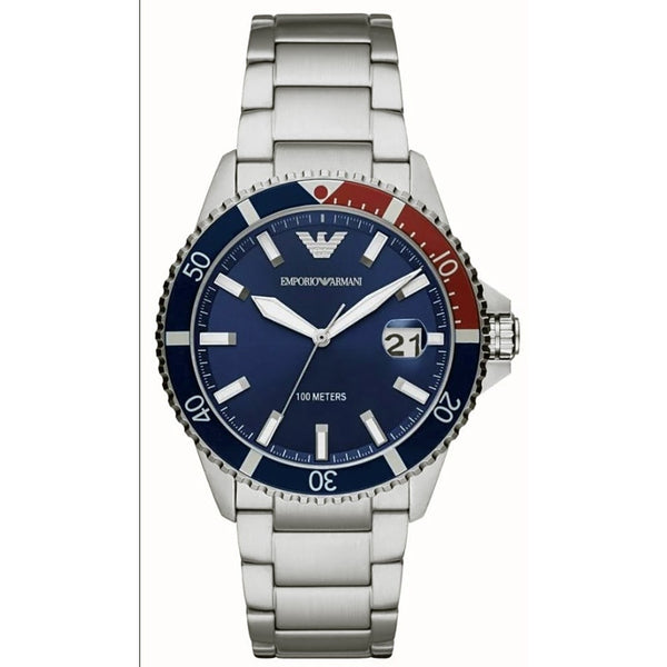 Armani AR11339 Men's Stainless Steel Watch with Blue Dial - View 1