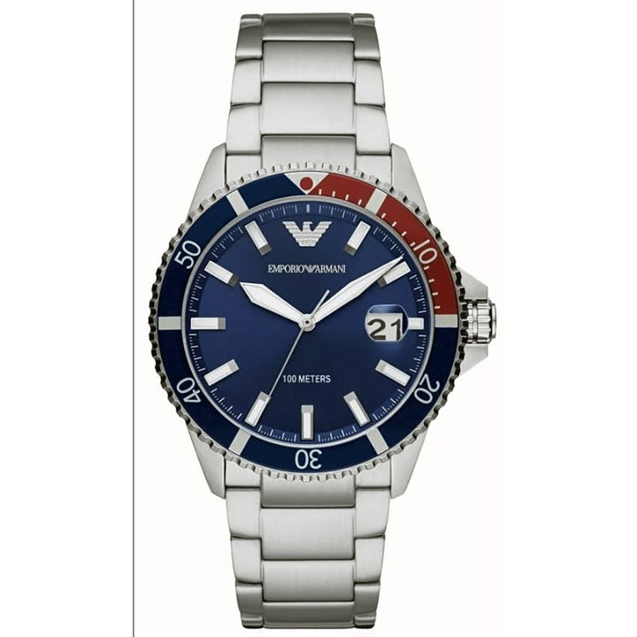 Armani AR11339 Men's Stainless Steel Watch with Blue Dial - View 1