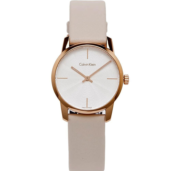 Calvin Klein City Beige Leather Ladies Watch K2G236X6 - View 1