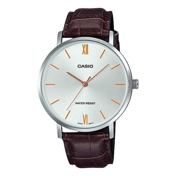 Casio Minimalist MTP-VT01L-7B2UDF Silver Dial Leather Watch - View 1