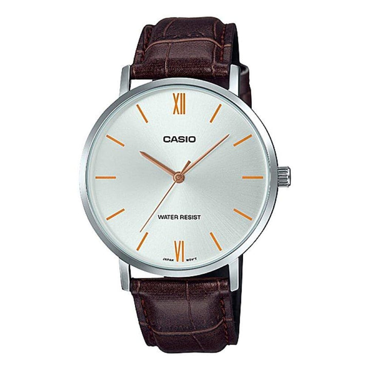 Casio Minimalist MTP-VT01L-7B2UDF Silver Dial Leather Watch - View 1
