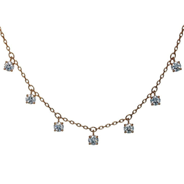 Swarovski Attract Necklace: Rose Gold & White Crystal 5380061 - View 1