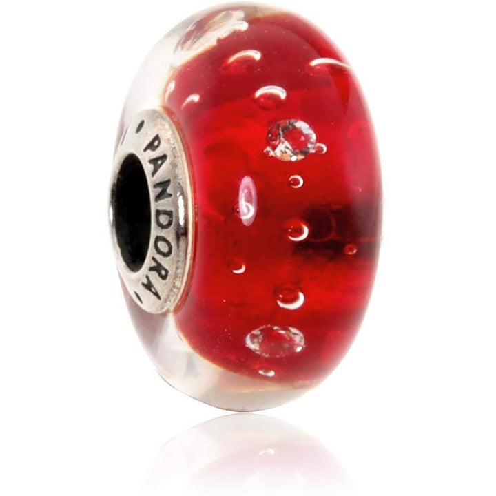 Pandora Red Fizzle Murano Glass Charm 791631CZ - View 2