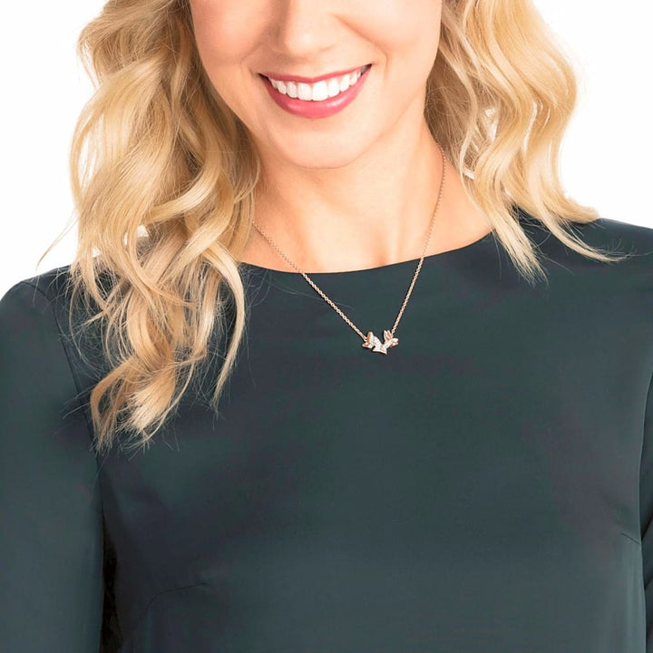 Swarovski Lilia Rose Gold Butterfly Necklace 5382366 - View 4