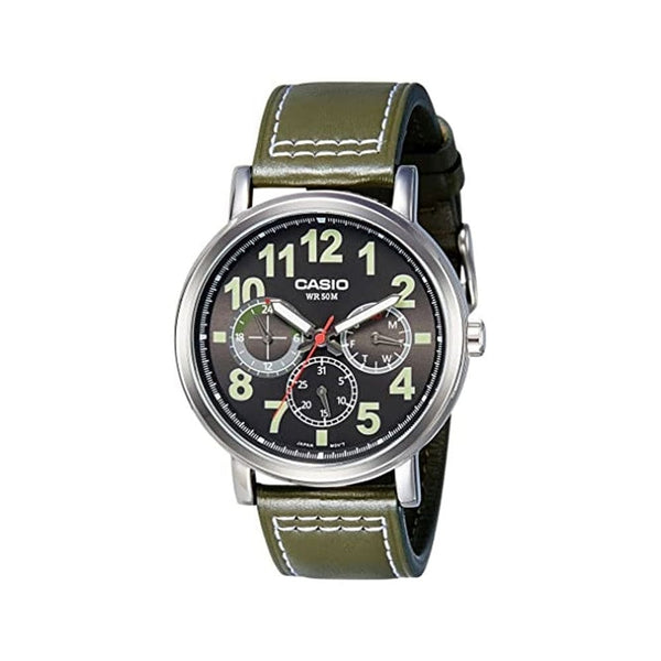Casio Standard MTP-E309L-3AVDF Multifunction Leather Watch - View 1