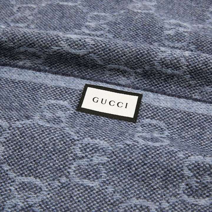 Gucci Midnight Blue Wool Scarf - Style 570603-3G200-4068 - View 5