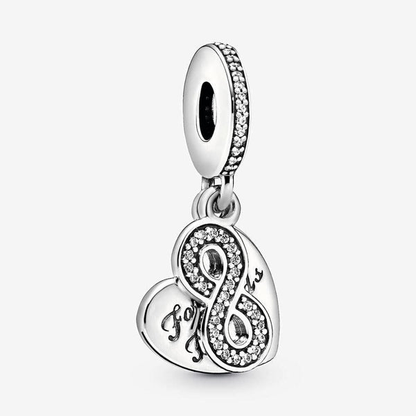 Pandora Forever Friends Heart Dangle Charm 791948CZ - View 1