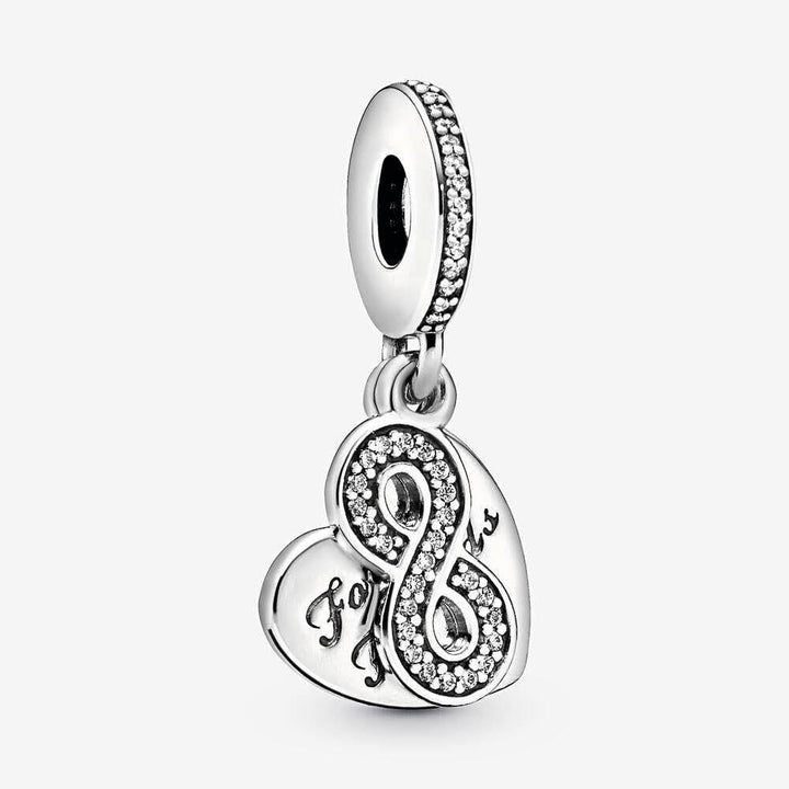 Pandora Forever Friends Heart Dangle Charm 791948CZ - View 1