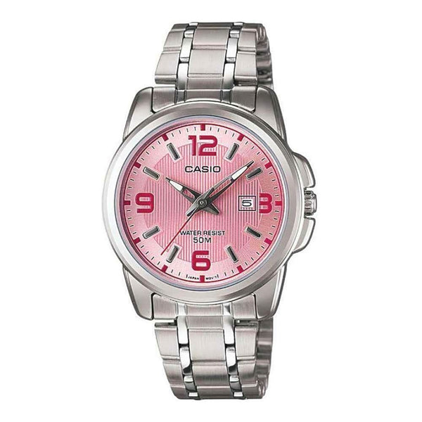 Casio Ladies' LTP-1314D-5AVDF Silver & Pink Dress Watch - View 1