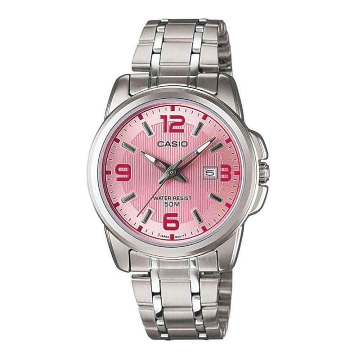 Casio Ladies' LTP-1314D-5AVDF Silver & Pink Dress Watch - View 1